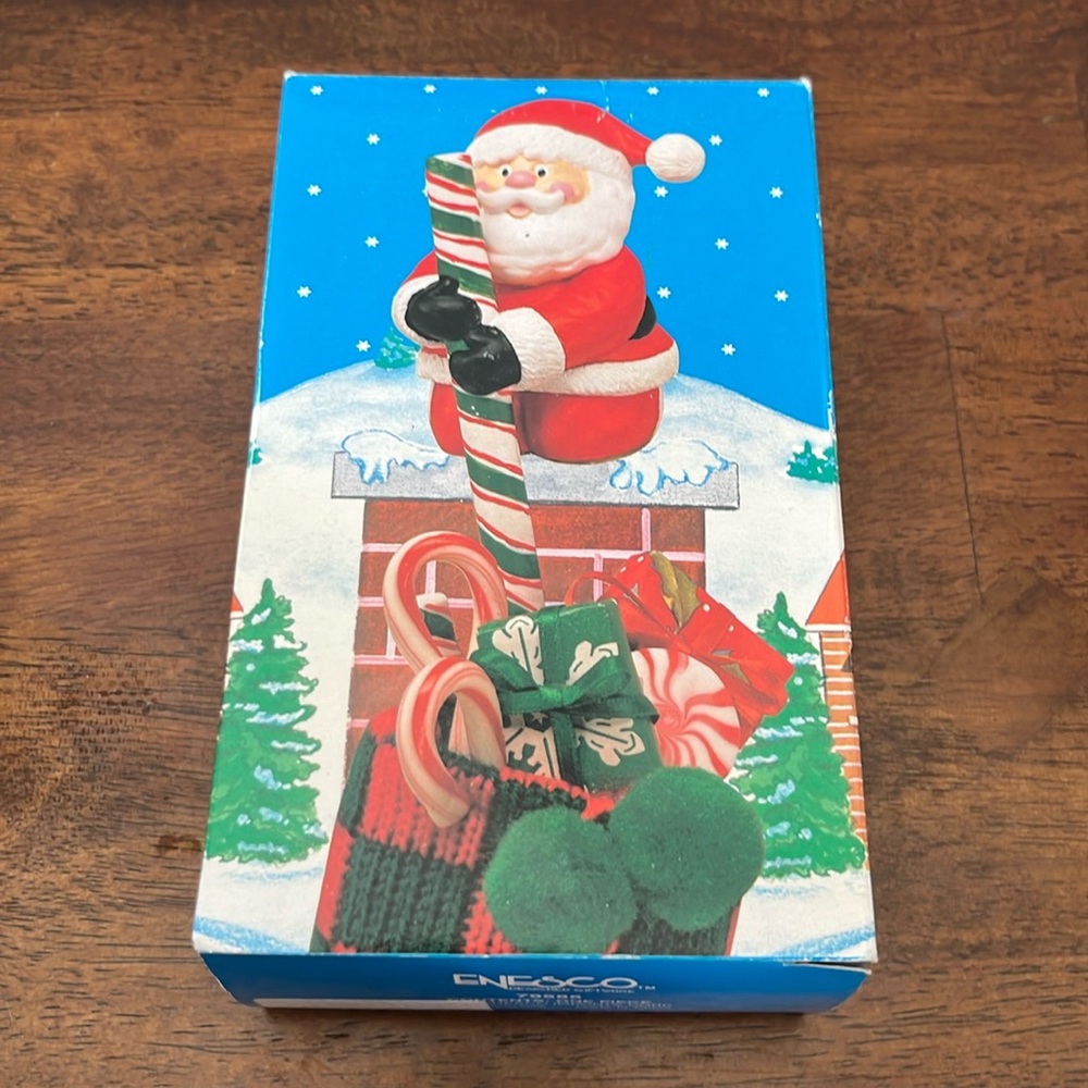 Vintage 1985 Enesco Santa Stocking Holder